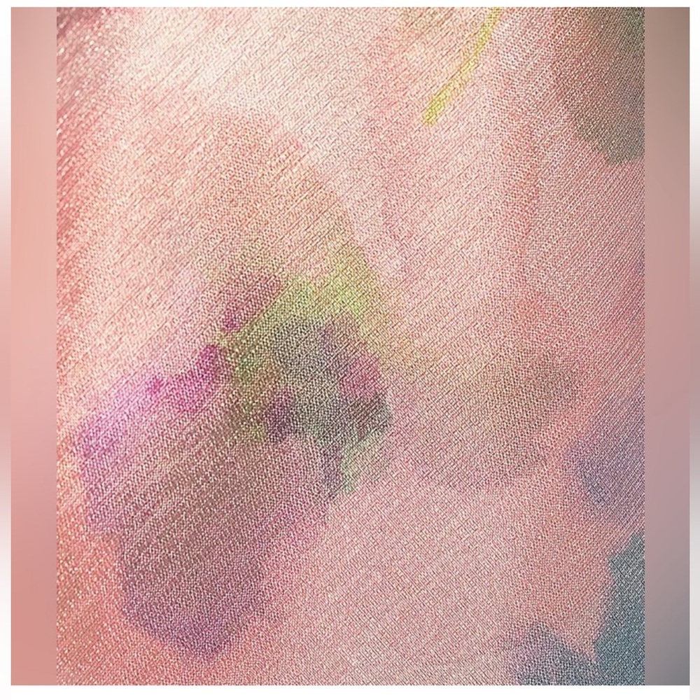 Maison Tara V Neck Pink Watercolor Floral Maxi Dress with Bow Straps size 6 $148 - Picture 8 of 16